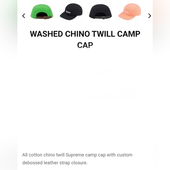 Supreme Washed Chino Twill Camp Cap *SS24* *NWT* - Picture 4 of 6